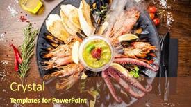  Presentation with blue food - Presentation theme with seafood-platter-for-2-4 background and a tawny brown colored foreground