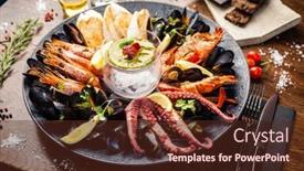  Presentation with blue food - Presentation design having seafood-platter-for-2-4 background and a tawny brown colored foreground