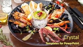  Presentation with blue food - Slide deck enhanced with seafood-platter-for-2-4 background and a tawny brown colored foreground