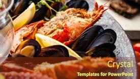  Presentation with blue food - Slide set having seafood-platter-for-2-4 background and a tawny brown colored foreground