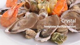  Presentation with seafood - Audience pleasing presentation theme consisting of seafood platter backdrop and a coral colored foreground