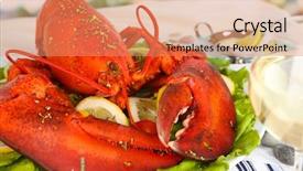  Presentation with leafy vegetables farm to table - Amazing presentation theme having seafood restaurant - red lobster on platter backdrop and a coral colored foreground