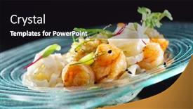  Presentation with seafood - PPT theme with seafood-rice background and a black colored foreground