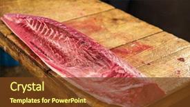  Presentation with market food - Beautiful presentation theme featuring seafood sale and food concept backdrop and a tawny brown colored foreground