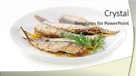  Presentation with seafood - Slides having seafood sandwich - sprats in the dish isolated background and a white colored foreground