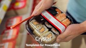  Presentation with consumerism - Cool new slides with seafood shops - sale shopping consumerism and people backdrop and a  colored foreground