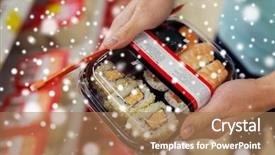  Presentation with consumerism - PPT layouts with seafood shops - sale shopping consumerism and people background and a coral colored foreground