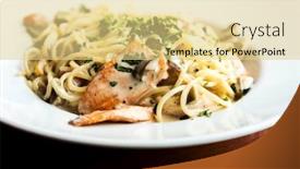  Presentation with seafood - Amazing PPT layouts having seafood-tagliatelle-cream-sauce backdrop and a blonde colored foreground