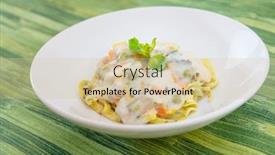  Presentation with seafood - Presentation theme consisting of seafood-tagliatelle-cream-sauce background and a lemonade colored foreground