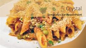  Presentation with seafood - Cool new slide deck with seafood-tagliatelle-cream-sauce backdrop and a yellow colored foreground