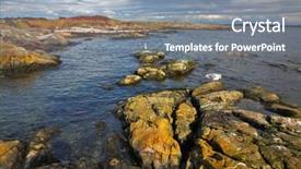  Presentation with coastal - Colorful presentation theme enhanced with seagulls sit on coastal stones of passage of island vancouver backdrop and a gray colored foreground