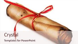  Presentation with ancient book - Audience pleasing presentation theme consisting of seal book - ancient scroll isolated on white backdrop and a  colored foreground