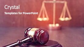  Presentation with court gavel - Theme having seal book - court gavel scale of justice background and a coral colored foreground