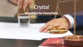  Presentation with notary - PPT theme enhanced with seal book - scales in notary public office background and a coral colored foreground