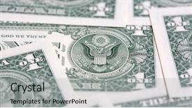  Presentation with debt collection - Presentation design enhanced with seal president - us 1 dollar banknote collection background and a light gray colored foreground