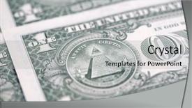  Presentation with dollar - Colorful PPT theme enhanced with seal president - us 1 dollar banknote collection backdrop and a  colored foreground