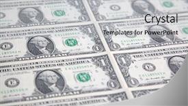  Presentation with dollar - PPT theme featuring seal president - us 1 dollar banknote collection background and a light gray colored foreground