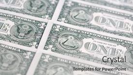  Presentation with dollar - Cool new PPT theme with seal president - us 1 dollar banknote collection backdrop and a light gray colored foreground