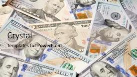  Presentation with dollar - Slide deck with seal president - us dollar banknote collection background and a  colored foreground