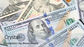  Presentation with credit and collection - PPT layouts having seal president - various us dollar banknote collection background and a light blue colored foreground