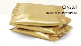  Presentation with candy - Amazing theme having sealed golden colour wrapper backdrop and a blonde colored foreground