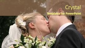  Presentation with kiss - Amazing PPT theme having sealed-with-a-kiss backdrop and a coral colored foreground