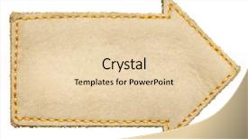  Presentation with shape - Beautiful theme featuring seam - arrow shape leather label isolated backdrop and a lemonade colored foreground