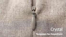  Presentation with clothing wooden clothes hanger object - Slide set consisting of seam - zipper on clothes close up background and a gray colored foreground