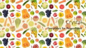  Presentation with fresh fruits vegetables - Audience pleasing slide set consisting of seamless-abstract-pattern-large-collection backdrop and a blonde colored foreground