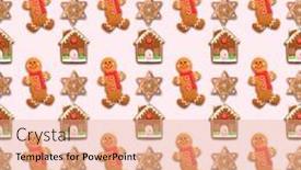  Presentation with christmas holiday gingerbread - Slide set consisting of seamless-collage-of-freshly-baked background and a coral colored foreground