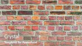  Presentation with old brick wall texture - Slides with seamless old grunge brick wall background and a coral colored foreground