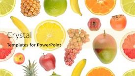  Presentation with fresh fruits vegetables - Presentation featuring seamless-pattern-of-fresh-juicy background and a blonde colored foreground