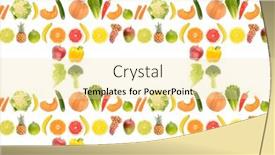  Presentation with fresh fruits vegetables - Presentation design enhanced with seamless-pattern-of-fresh-juicy background and a blonde colored foreground
