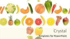  Presentation with fresh fruits vegetables - Slides consisting of seamless-pattern-of-fresh-juicy background and a blonde colored foreground