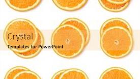  Presentation with orange fruit - PPT theme featuring seamless pattern of orange fruit slices orange slices isolated on white background food background flat lay top view background and a yellow colored foreground