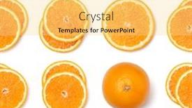  Presentation with orange fruit - Beautiful presentation theme featuring seamless pattern of orange fruit slices orange slices isolated on white background food background flat lay top view backdrop and a blonde colored foreground