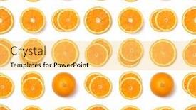  Presentation with orange fruit - Audience pleasing theme consisting of seamless pattern of orange fruit slices orange slices isolated on white background food background flat lay top view backdrop and a yellow colored foreground