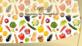  Presentation with berries - Presentation design enhanced with seamless-pattern-of-vegetables-fruits background and a blonde colored foreground