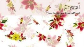  Presentation with bud - Colorful presentation design enhanced with seamless pattern with lily flowers backdrop and a lemonade colored foreground