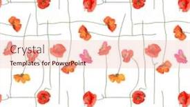  Presentation with poppy - PPT theme consisting of seamless-pattern-with-red-poppy background and a lemonade colored foreground