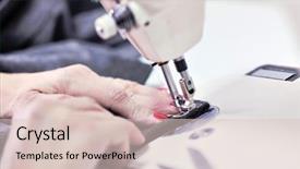  Presentation with sewing machine - Colorful PPT layouts enhanced with seamstress using sewing machine backdrop and a lemonade colored foreground