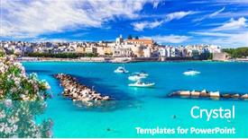  Presentation with holidays - Cool new slides with seaport - italian holidays - beautiful otranto backdrop and a teal colored foreground