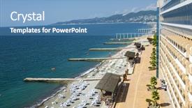  Presentation with seaport - Theme consisting of seaport - russia krasnodar krai sochi sanatorium background and a teal colored foreground