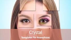  Presentation with human face - PPT layouts featuring search collage - human female face made background and a coral colored foreground