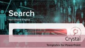  Presentation with search engine - Beautiful PPT layouts featuring search engine page against binary backdrop and a coral colored foreground