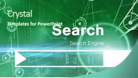  Presentation with search engine - Beautiful slide deck featuring search engine page against binary backdrop and a forest green colored foreground