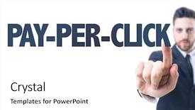  Presentation with pay - Presentation design having search engine target - business man pointing the text background and a white colored foreground