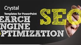  Presentation with writing - Cool new theme with search engine target - hand writing the text seo backdrop and a dark gray colored foreground