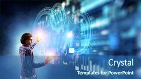  Presentation with sleep and digital media - Amazing slides having search net - man using media interface mixed backdrop and a  colored foreground