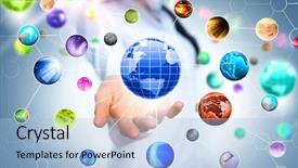  Presentation with human - Amazing presentation having search network connection - close up of human hand backdrop and a light blue colored foreground